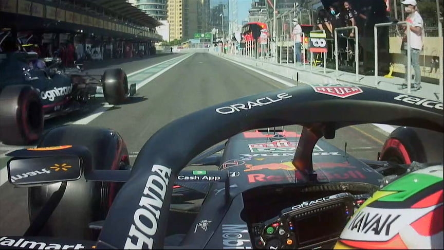 2021 Azerbaijan GP Qualifying: Pérez complains about Vettel's release in busy session restart