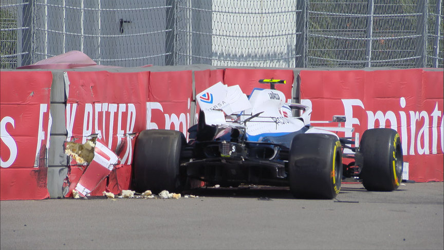 2020 Russian GP FP1: Latifi crashes at Turn 10