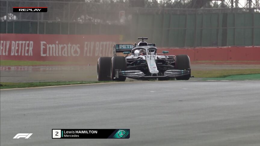 FP1: Hamilton runs off and rejoins as rain starts to fall