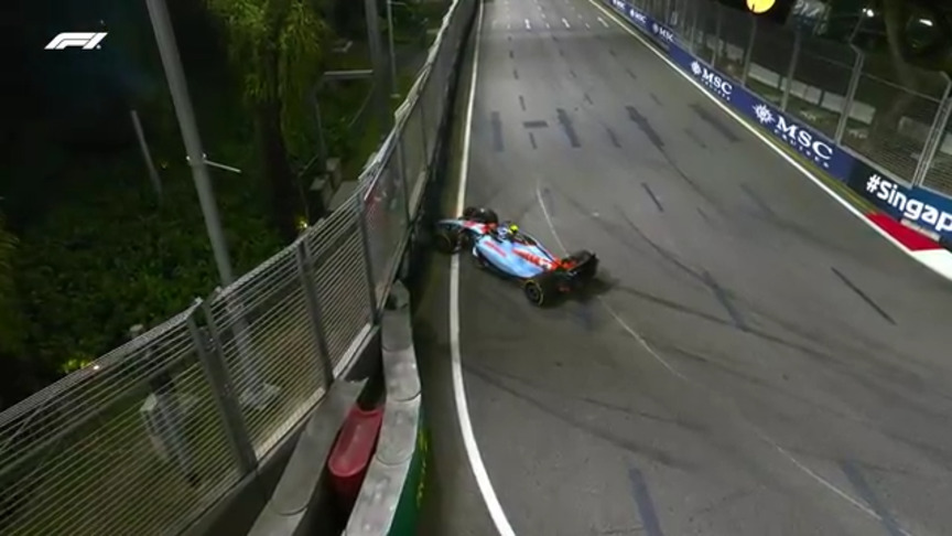 2023 Singapore Grand Prix: Safety Car deployed after Logan Sargeant hits the wall