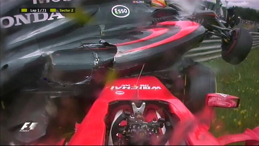 Race Breaking News: Raikkonen and Alonso crash out