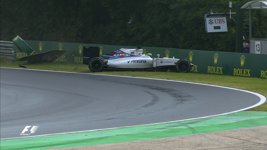 Qualifying: Massa and Haryanto into the barriers
