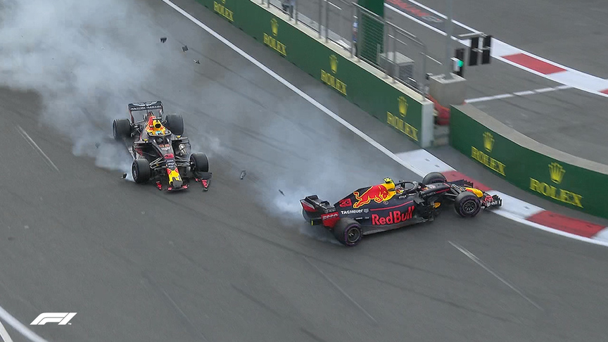 RACE: Double DNF as the two Red Bulls collide