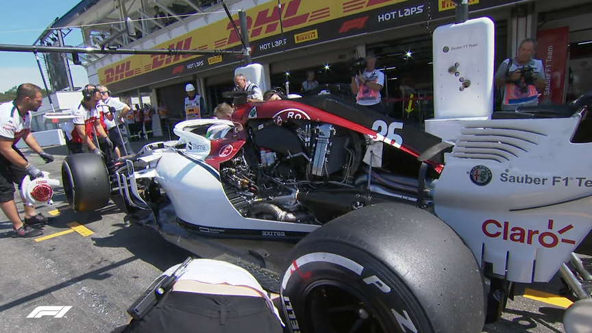 FP1: Giovinazzi loses his engine cover