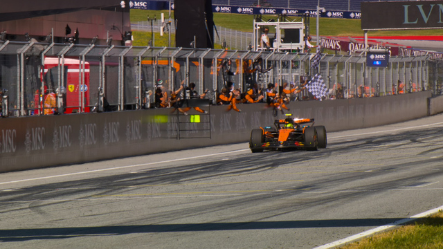 2025 Austrian Grand Prix: Norris crosses the line to take his