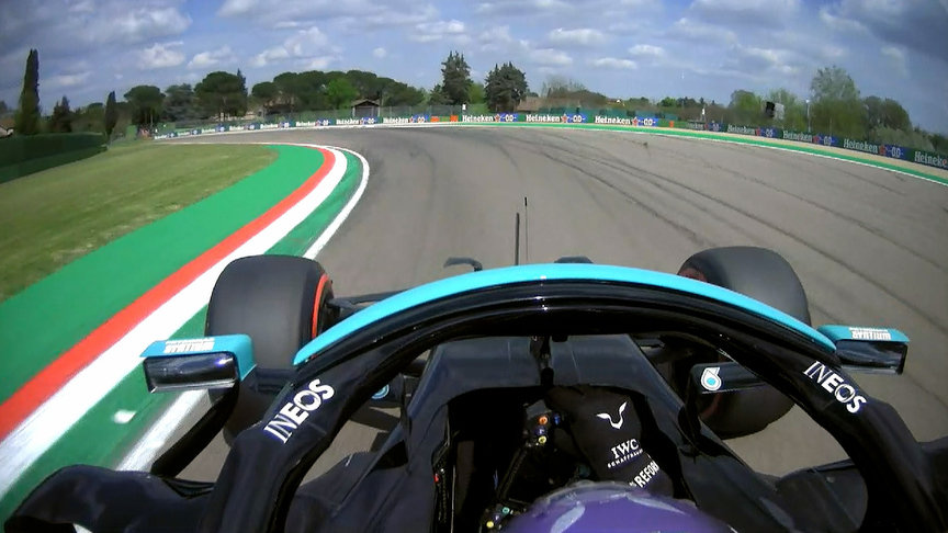 ONBOARD: Lewis Hamilton’s 2021 Pirelli Pole Position Award lap at the Emilia Romagna Grand Prix