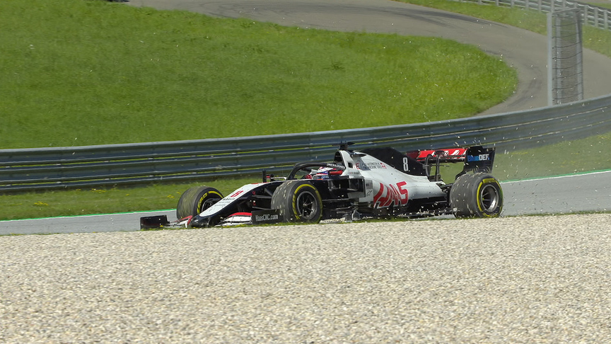 Austrian Grand Prix 2020: Grosjean spins off at Turn 4