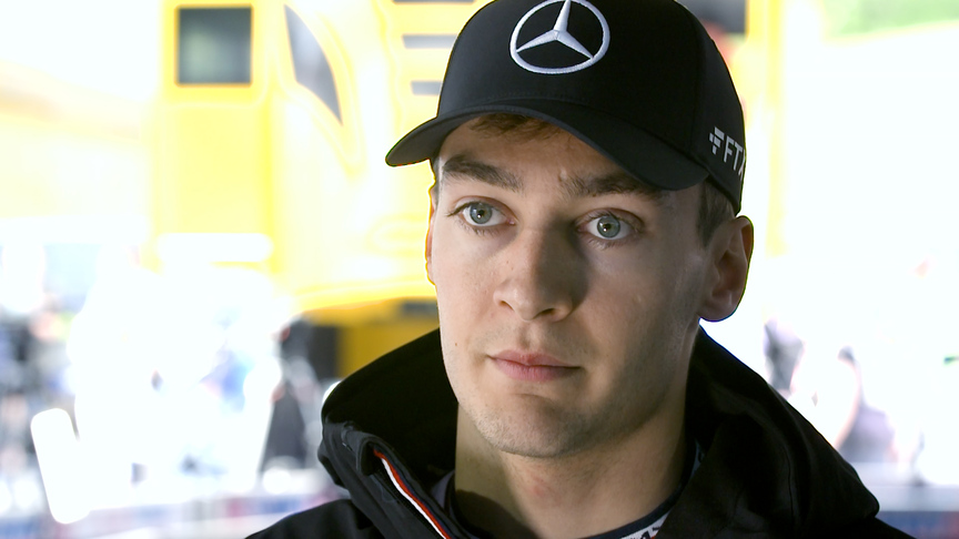 ‘The penalty was harsh’ insists Russell after his first lap clash with Pérez