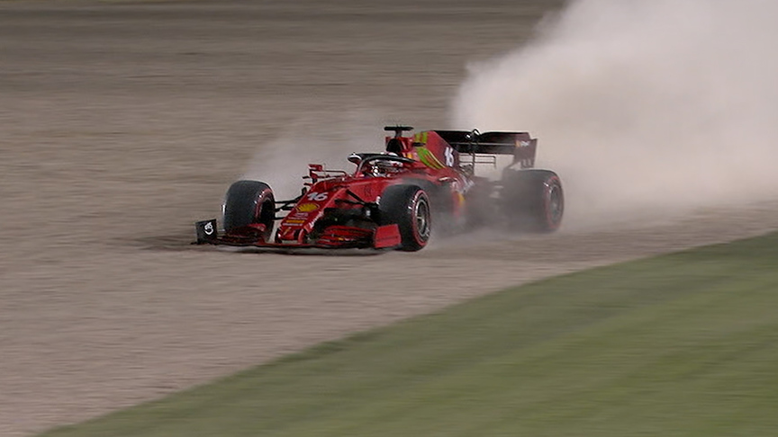  2021 Qatar GP FP2: Leclerc and Hamilton both run wide in Qatar