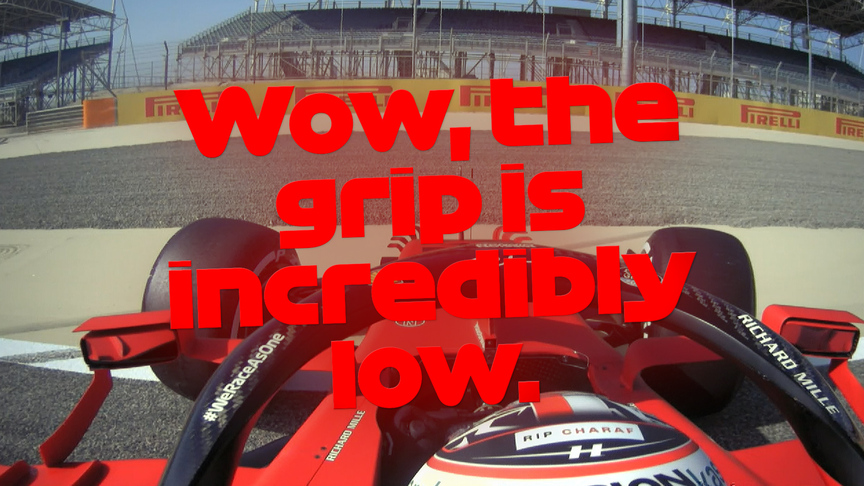 2021 Bahrain GP FP3: Charles Leclerc spins at Turn 3