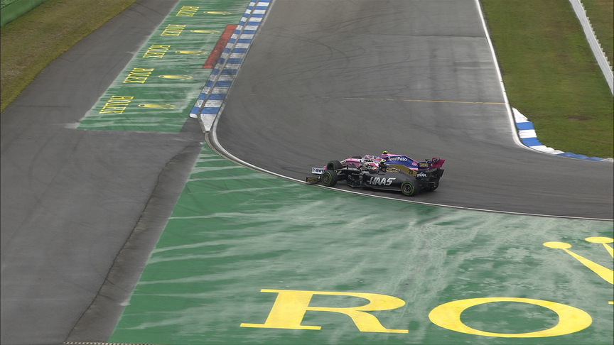 GERMAN GP: Stroll and Magnussen battle it out through the hairpin