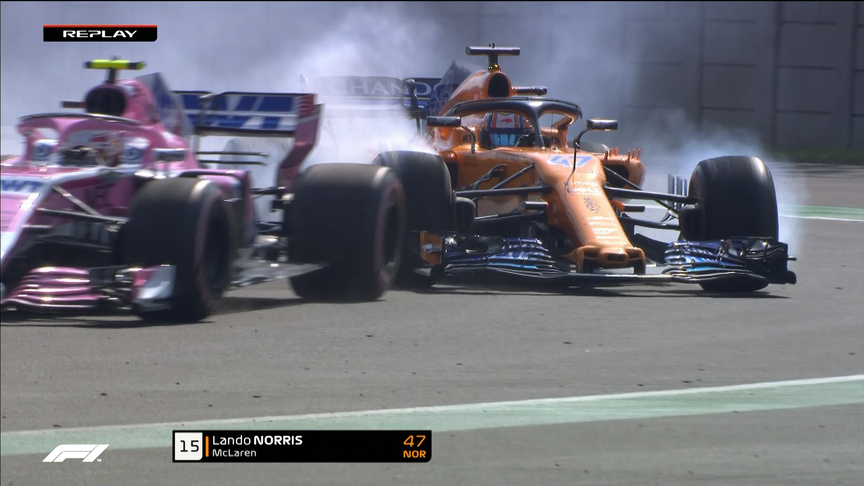 FP1: Norris has a near miss with Latifi