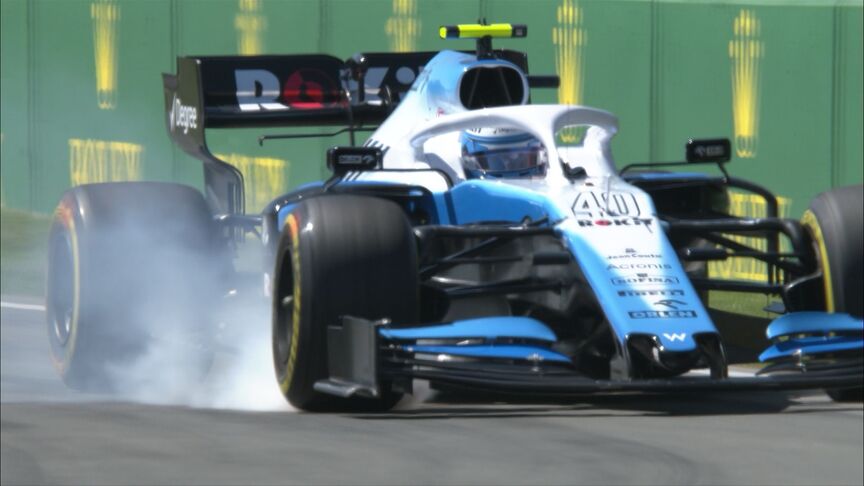 FP1: Latifi dodges groundhog before locking up twice on maiden Williams outing