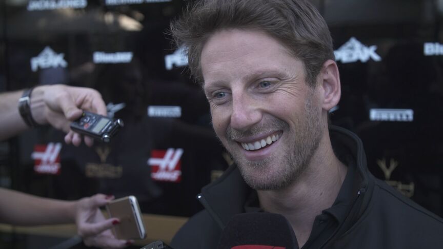 Romain Grosjean: Happy after day one