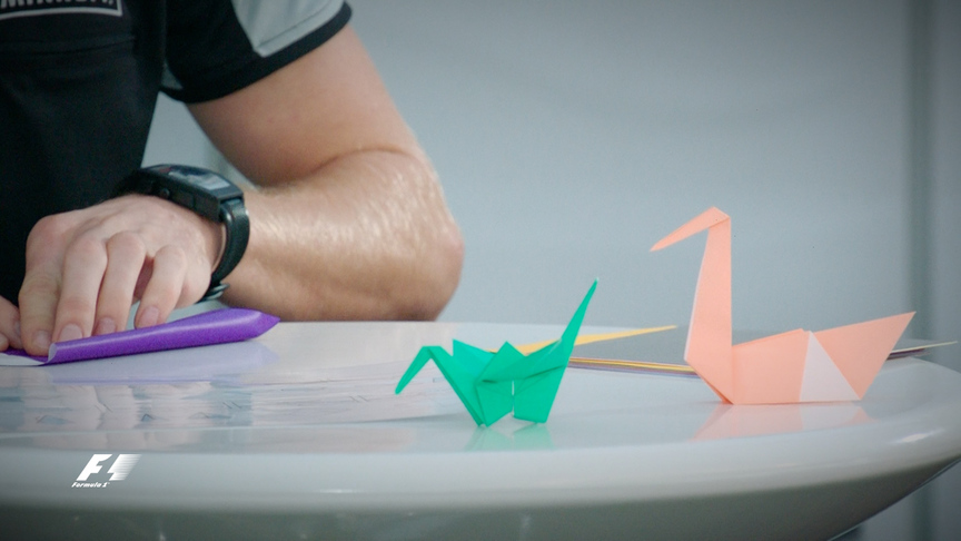 Perez and Hulkenberg face-off in origami challenge