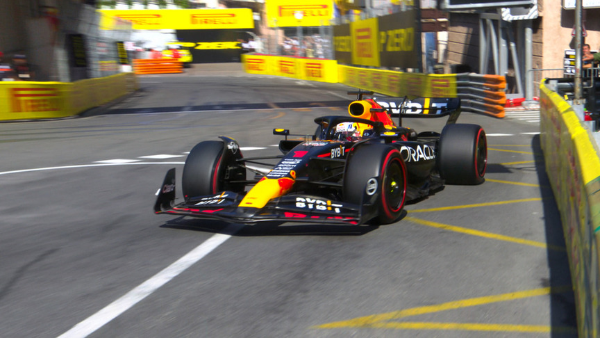 2023 Monaco GP Qualifying: Max Verstappen crosses the line to seal pole position