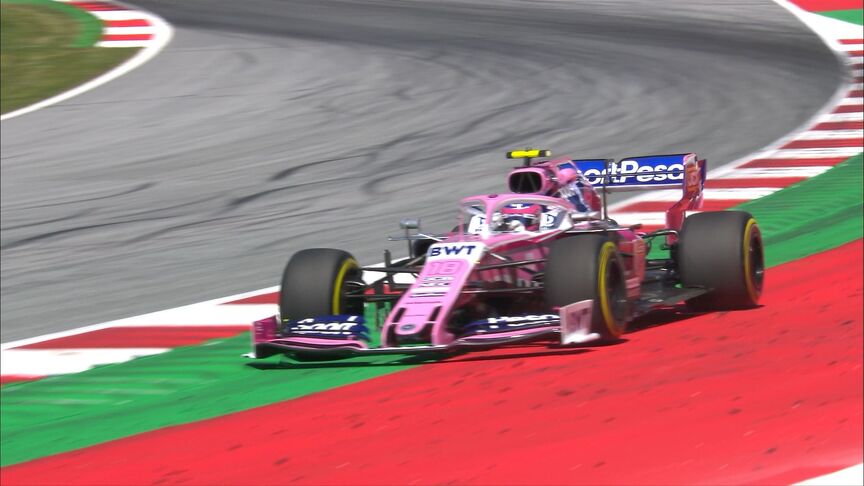 FP2: Stroll damages front wing running wide at Turn 10