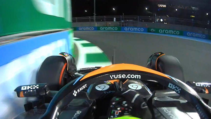 2023 Saudi Arabian GP Qualifying: Lando Norris clips the wall and damages his McLaren in Q1
