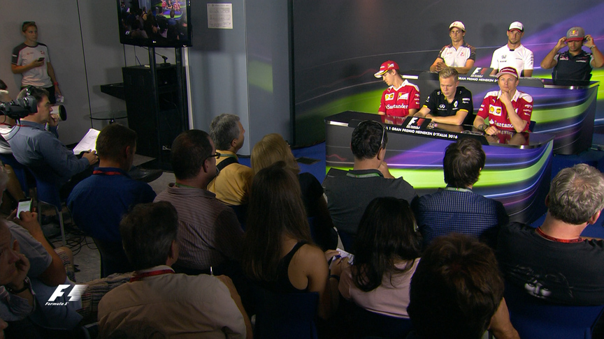The drivers face the press in Italy 2016