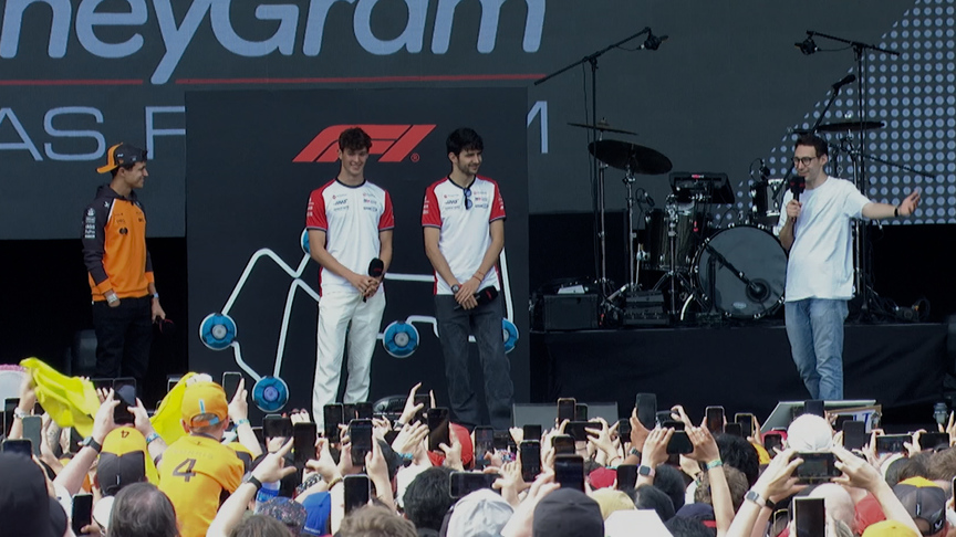 2025 Singapore GP: Lando Norris and the Haas duo hit the Fanzone stage