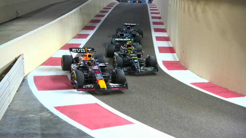 2023 Abu Dhabi GP FP2: Verstappen barges past Mercedes duo in pit lane tunnel