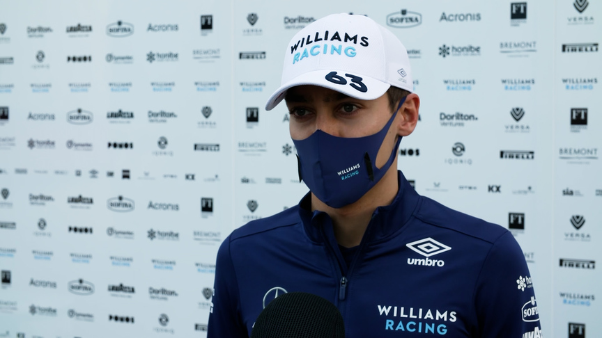 George Russell feels 'Q2 is a minimum' in spite of challenging wind