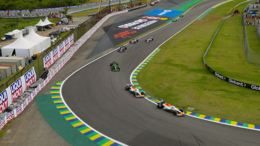2025 Sao Paulo Grand Prix: P7 Lawson leads eight-car train over the line