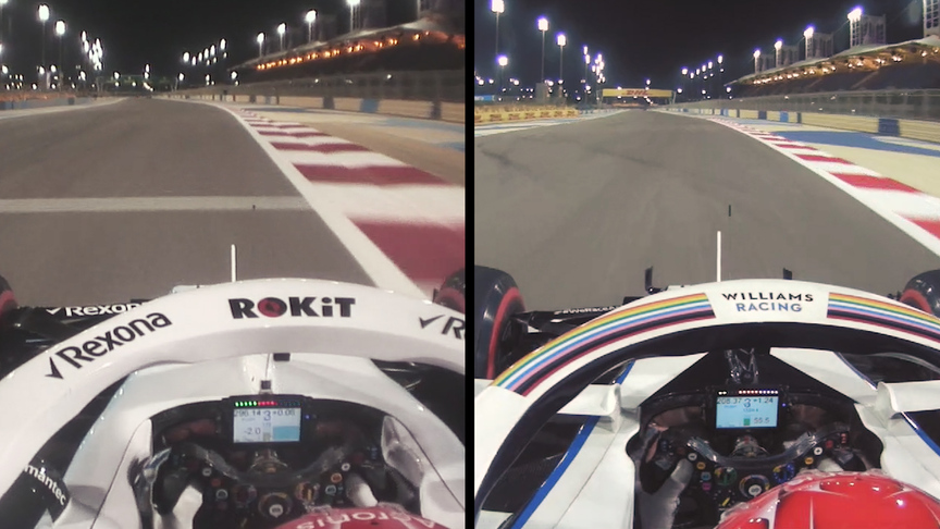 SIDE-BY-SIDE: Compare George Russell's 2020 Bahrain qualifying with 2019