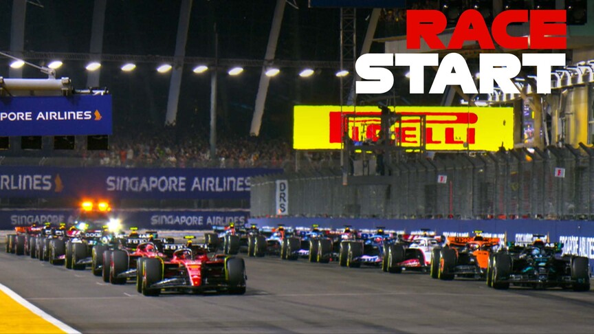 2023 Singapore Grand Prix: Leclerc jumps ahead of Russell to give Ferrari a 1-2 on the race start