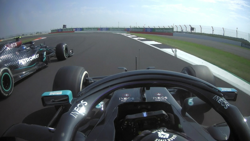 70th Anniversary Grand Prix: Hamilton overtakes Leclerc and Bottas