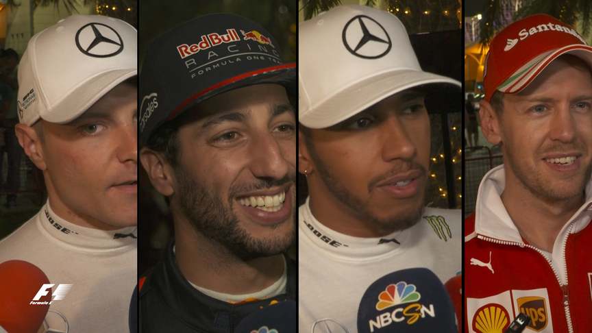 Drivers report back after the race in Bahrain