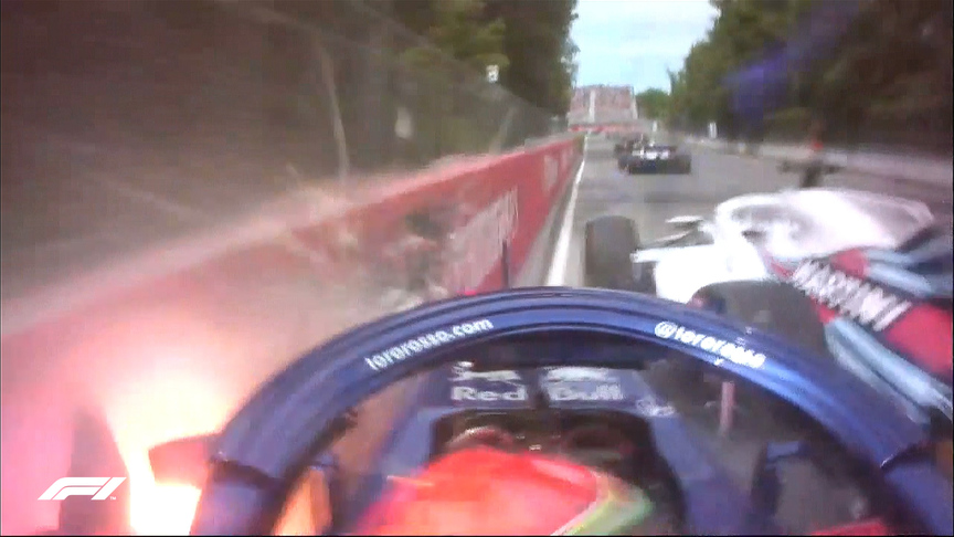 ALL THE ANGLES: Hartley's lap 1 crash with Stroll in Canada