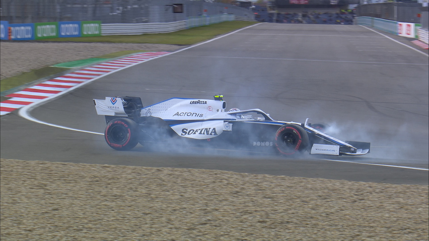 2020 Eifel GP FP3: Latifi spins at final corner