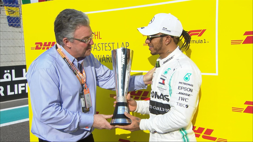 Lewis Hamilton presented with 2019 DHL Fastest Lap Award