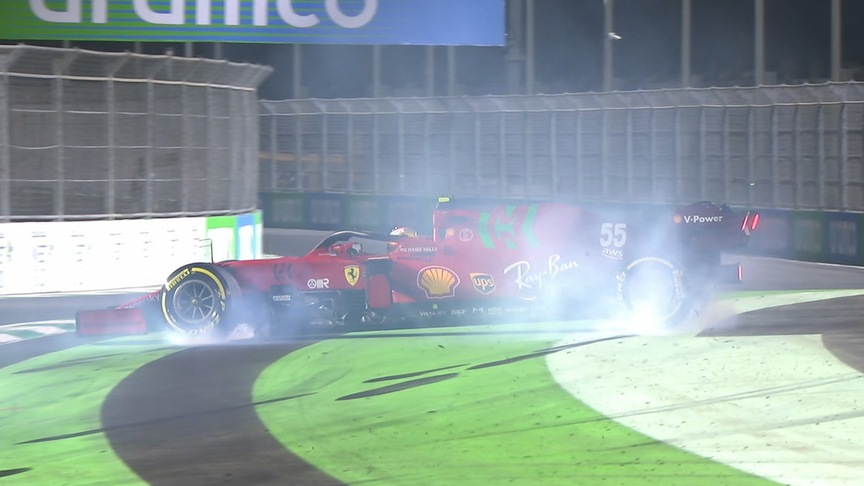 2021 Saudi Arabian GP Qualifying: Sainz taps the wall after huge spin in Q2