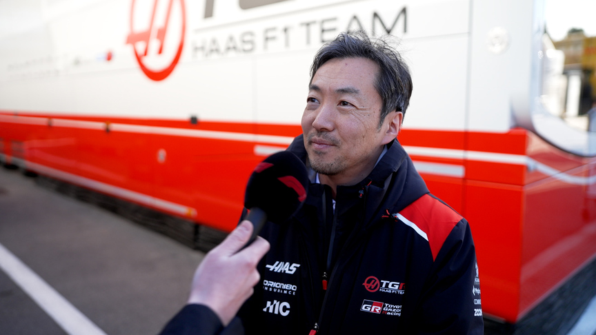 Komatsu 'really happy' with Haas' progress on Friday at Barcelona Shakedown