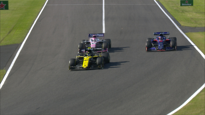Japanese GP: Kvyat loses two places in one straight to Hulkenberg and Perez