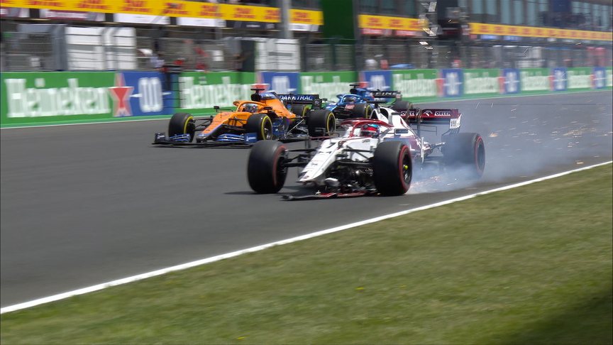 2021 Portuguese Grand Prix: Räikkönen's front wing explodes