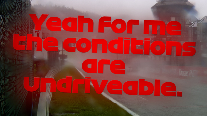 2021 Belgian Grand Prix: Drivers react to heavy rain on formation lap