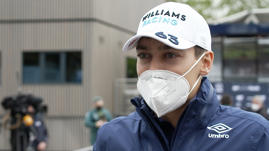 George Russell 'hopefully won't crash into the wall' at Emilia Romagna GP