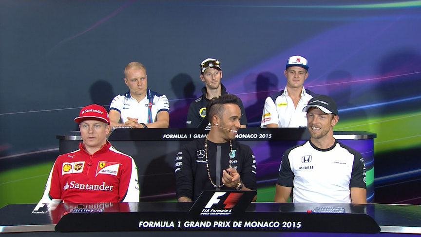 The drivers face the press in Monaco
