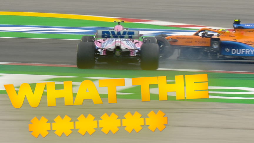 2020 Portuguese Grand Prix: Stroll and Norris collide at Turn 1