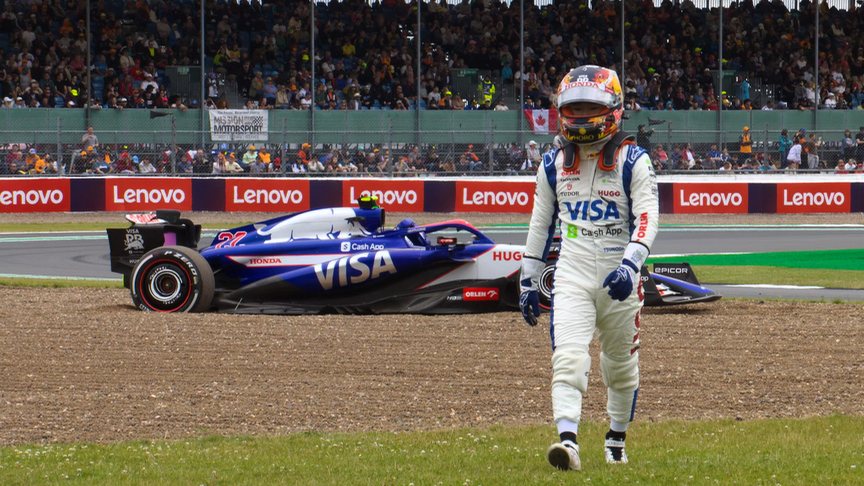2024 British GP FP1: Tsunoda spin triggers red flag in first practice