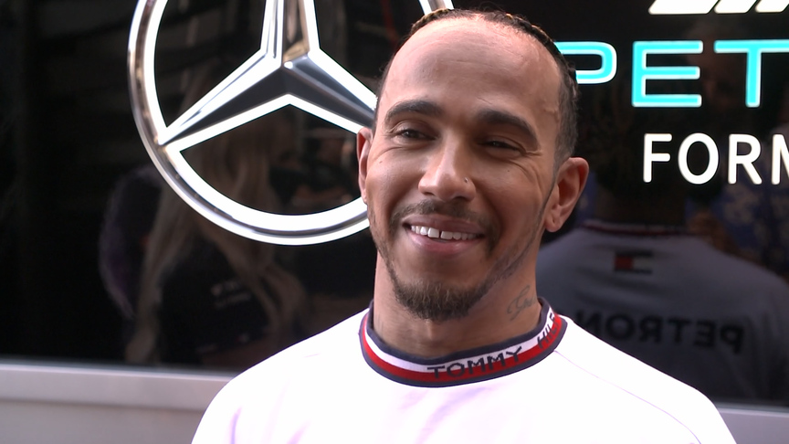 Hamilton 'super happy' after 'positive' P3 on Friday in Barcelona