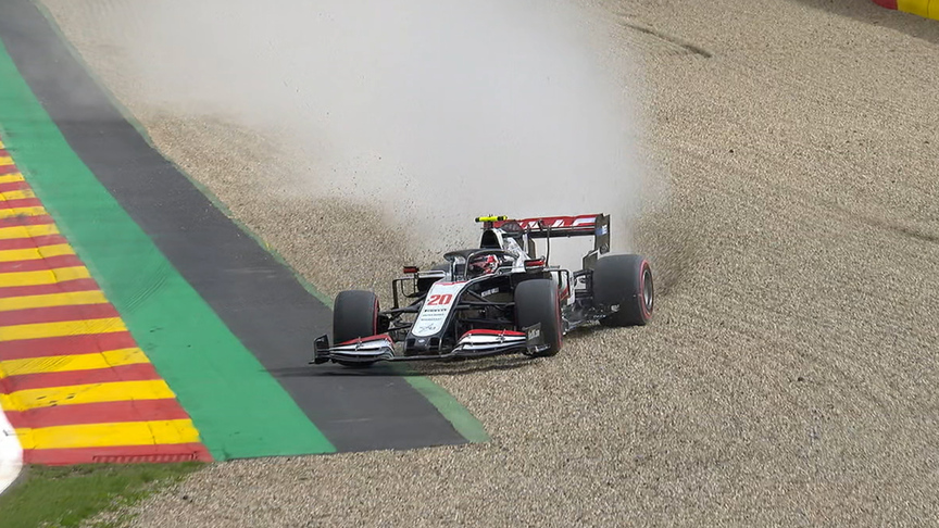 2020 Belgian GP Qualifying: Magnussen goes off-road at Spa