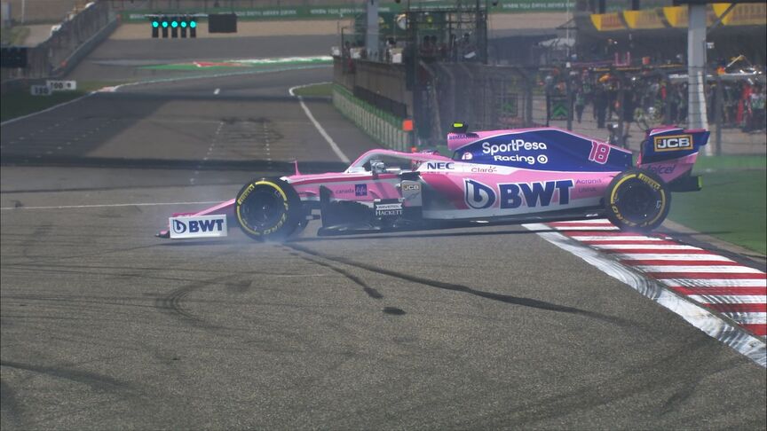 FP1: Stroll spins through final corner