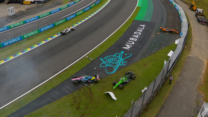 2025 Sao Paulo GP Sprint: Race red-flagged as Piastri and Colapinto crash out on Lap 6