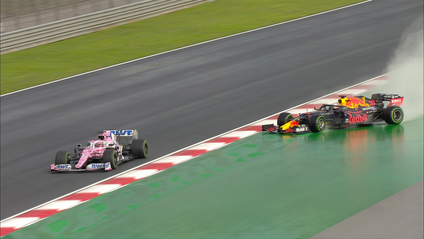2020 Turkish Grand Prix: Spectacular spin for Verstappen as he battles Pérez for P2