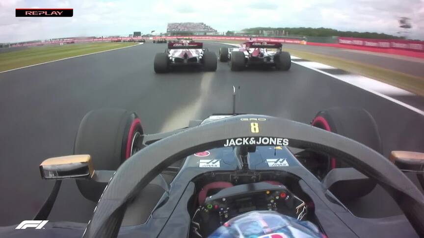 British GP: Grosjean and Kevin Magnussen collide on opening lap