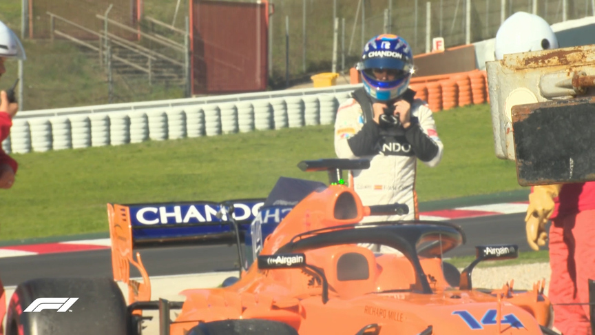 Alonso's McLaren breaks down in Barcelona